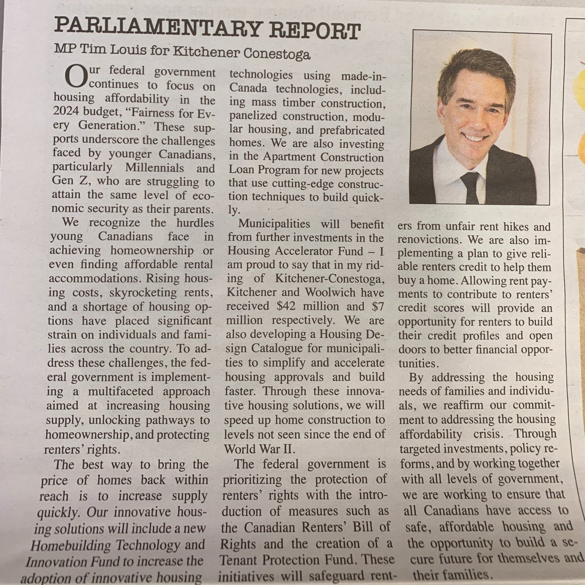 Hey Kitchener: Did you see my latest parliamentary report in @KitchCitizen this month? You can read it online here: issuu.com/kitchenercitiz…