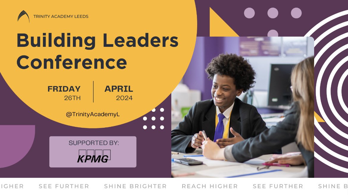 We are looking forward to our first ever student leadership conference hosted by @KPMG at their Leeds HQ’s. Our 30 strong, democratically elected, Build Team Ambassadors will experience powerful key note speeches, leadership challenges and skills/team building workshops. 💜🌟🐯