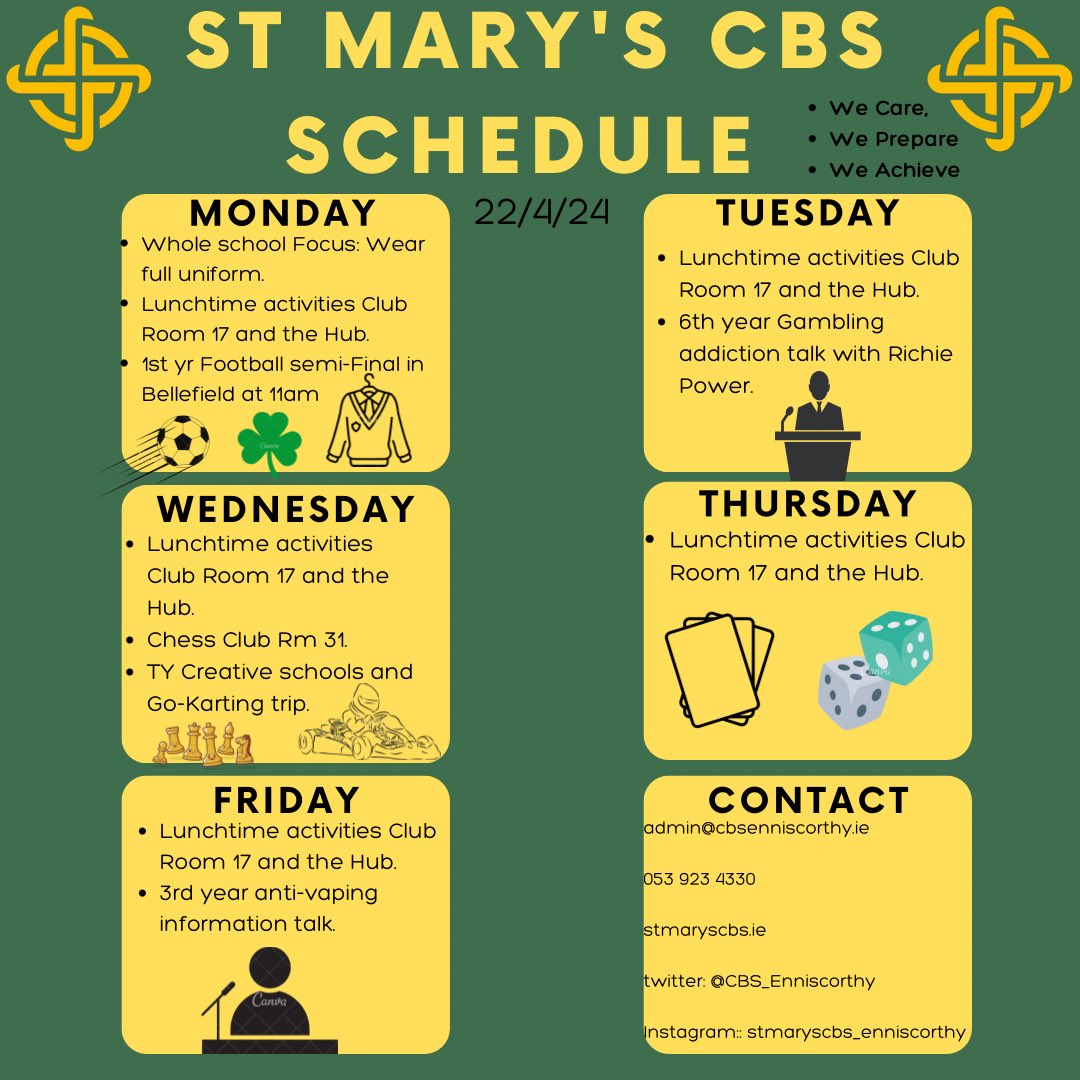 Take a look at what’s on in our school this week! #wecare #weprepare #weachieve