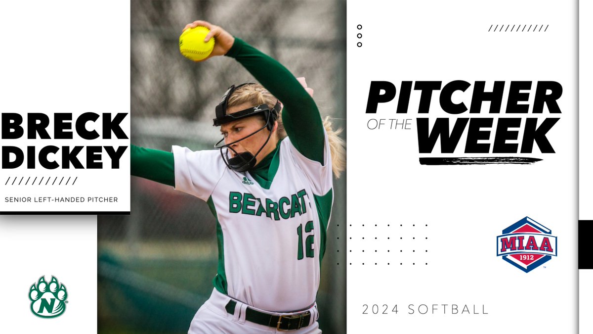 Northwest Missouri's Breck Dickey named Week 12's 𝙈𝙄𝘼𝘼 𝙋𝙄𝙏𝘾𝙃𝙀𝙍 𝙊𝙁 𝙏𝙃𝙀 𝙒𝙀𝙀𝙆 🥎⤵️

📰 bit.ly/3UbDwgB
#BringYourAGame