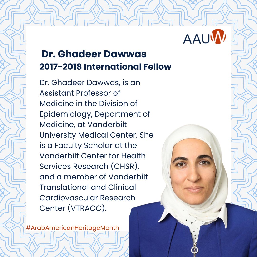 Celebrating #ArabAmericanHeritageMonth, we recognize Dr. Ghadeer Dawwas, a pharmacoepidemiologist making significant contributions through her research program. Utilizing healthcare data, Dr. Dawwas provides stakeholders with insights on the risk/benefit tradeoffs of therapeutic