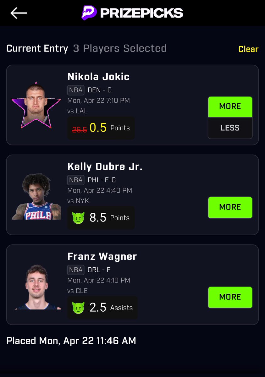 Weird slip tonight but it’s hitting @PrizePicks code “Nate” at signup for up to $100 deposit matched prizepicks.onelink.me/ivHR/NATE