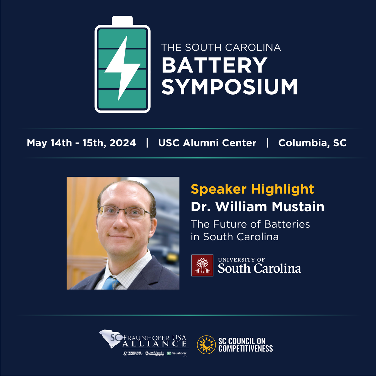 sccompetes's tweet photo. Ever found yourself curious about the electrifying contrast between an anode and a cathode? Dr. William Mustain and Dr. Golareh Jalilvand will lead a 'Battery Bootcamp' at #SCBattery24!
REGISTER: https://t.co/KFGUWRWJRX https://t.co/EklFFMSPdP