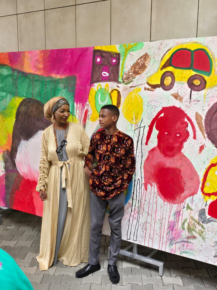 bobbynsy56's tweet photo. The Minister of Art, Culture and Creative, Barrister @hanneymusawa Musa Musawa yesterday attended an art exhibition dedicated to recognizing the exceptional talent of Kanyeyachukwu Togbo Okeke, a young artist with autism at Transcorp Hilton, Abuja https://t.co/dFMIN4TSuL