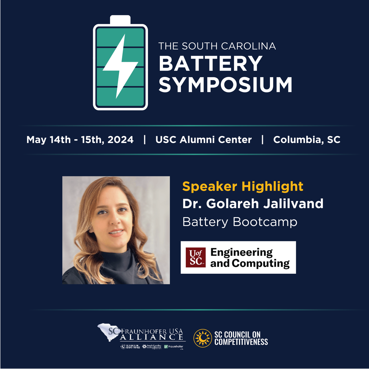 sccompetes's tweet photo. Ever found yourself curious about the electrifying contrast between an anode and a cathode? Dr. William Mustain and Dr. Golareh Jalilvand will lead a 'Battery Bootcamp' at #SCBattery24!
REGISTER: https://t.co/KFGUWRWJRX https://t.co/EklFFMSPdP