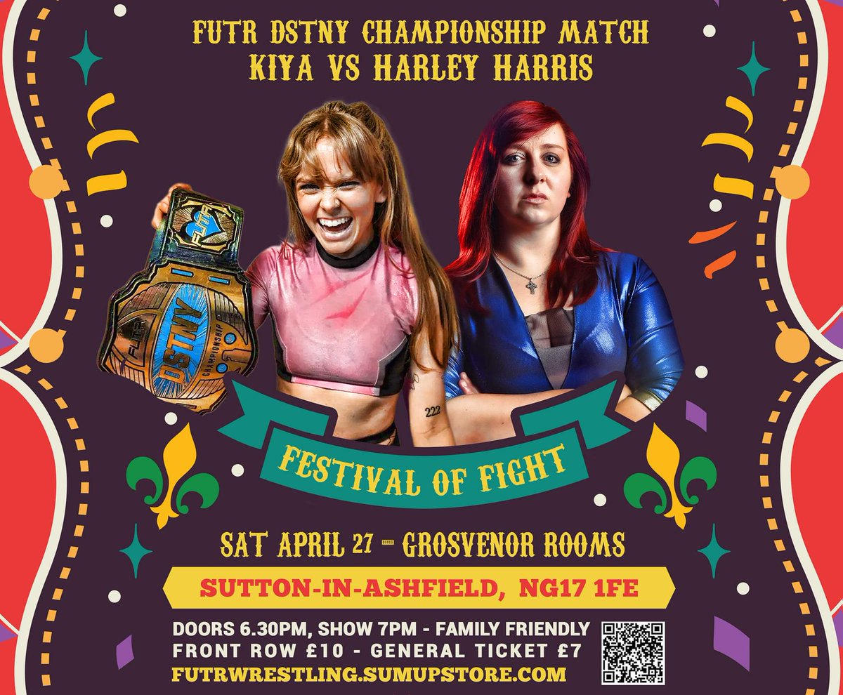 UP NEXT!
FUTR Wrestling
27.04.24.

I'll be taking on Kiya for the FUTR Dstny Championship.
Looking to add some more gold to my collection 🏆💕

🎟️ : futrwrestling.sumupstore.com