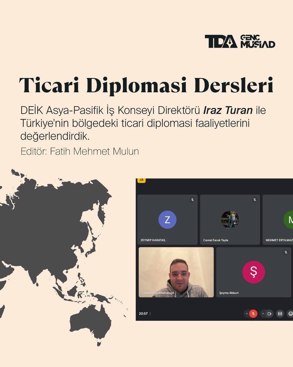 ticaridiplomsi's tweet photo. DEİK Asya-Pasifik İş Konseyi Direktörü Iraz Turan ile Türkiye'nin bölgedeki ticari diplomasi faaliyetlerini değerlendirdik. https://t.co/TV16YgnhzU
