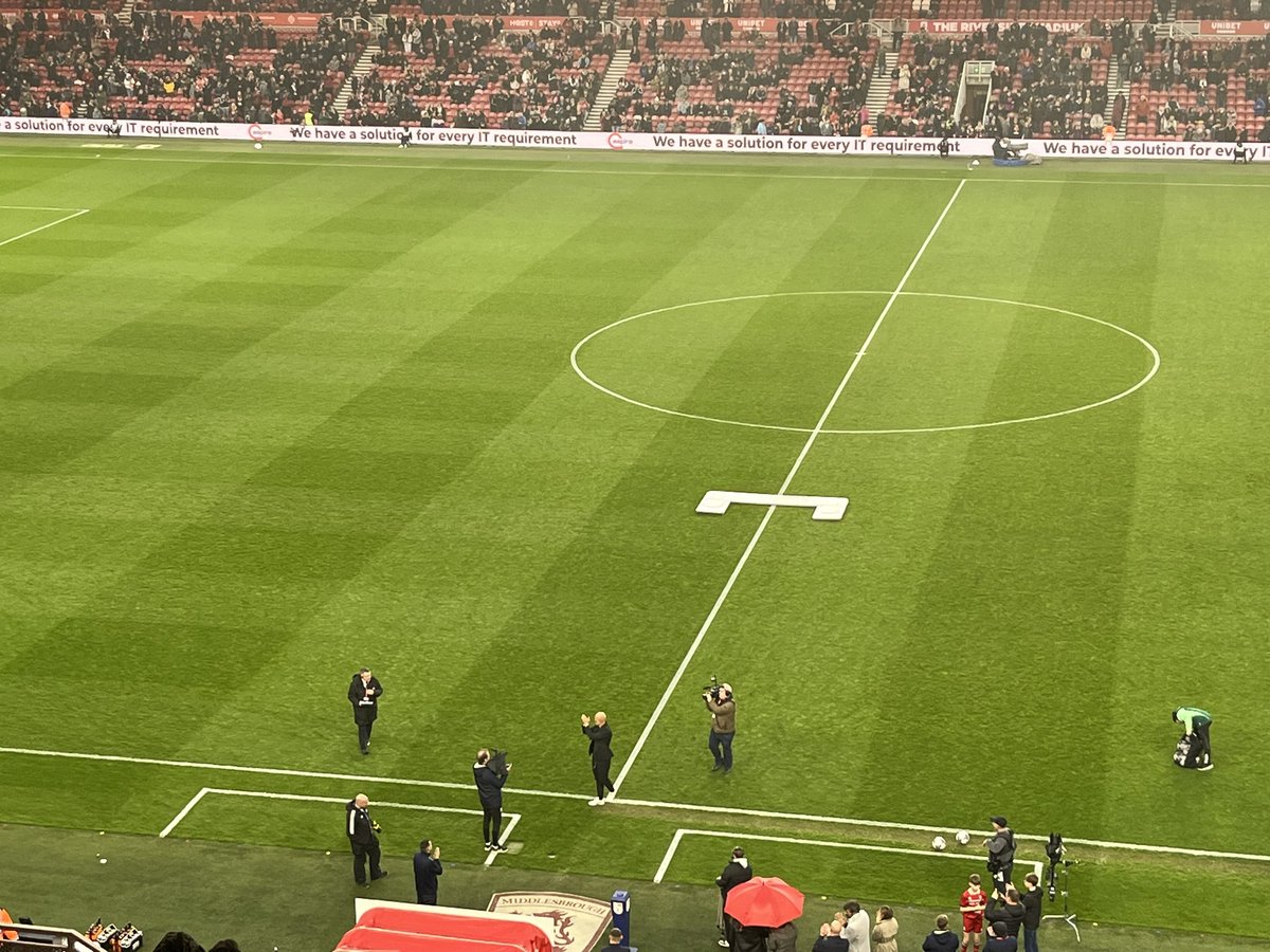 Massimo back on Teesside and out on the Riverside pitch. Grabs the mic and says to #Boro’s fans: ‘I’ll never forget you, I love you’