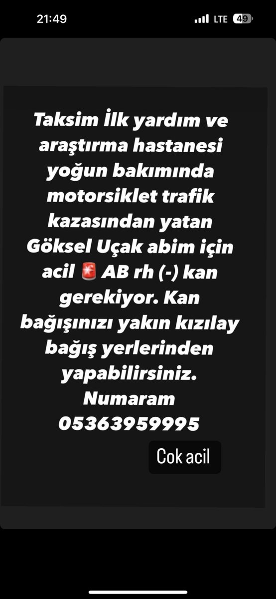 Futursuz_Kontes's tweet photo. Arkadaşımın abici için çok acil kan gerekmektedir arkadaşlar. Ameliyata almak için kan bekleniyor elden ele lütfen 🙏🏼 https://t.co/DW8kae9KhO