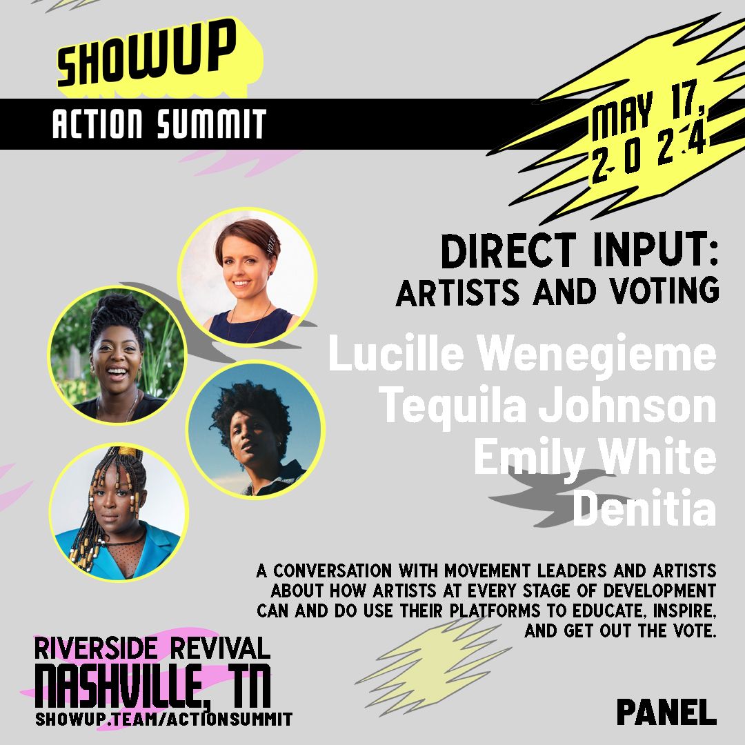 emwizzle's tweet photo. We’ll wrap the week at the historic @ShowUp_team #ActionSummit on 5/17 where I’ll be moderating the extraordinary panel of @HeadCountOrg's ED, @TheEQTYAlliance's @tequilamjohnson & @denitiadenitia on #Artists & #Voting!🙌
This will be an incredible day (& wk); I can't wait! 3/3 https://t.co/lDTblfnpk6