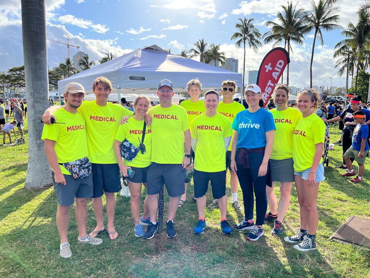 MyHPMG's tweet photo. One of our favorite events in Honolulu - the fantastic Keiki Rainbow Run at Kaka‘ako Waterfront Park! Thanks to Dr. Colin Petko (Pediatric Cardiology) for coordinating the road rash medical tent over the weekend, and mahalo to everyone who came to help. https://t.co/ItxM5xCWmA