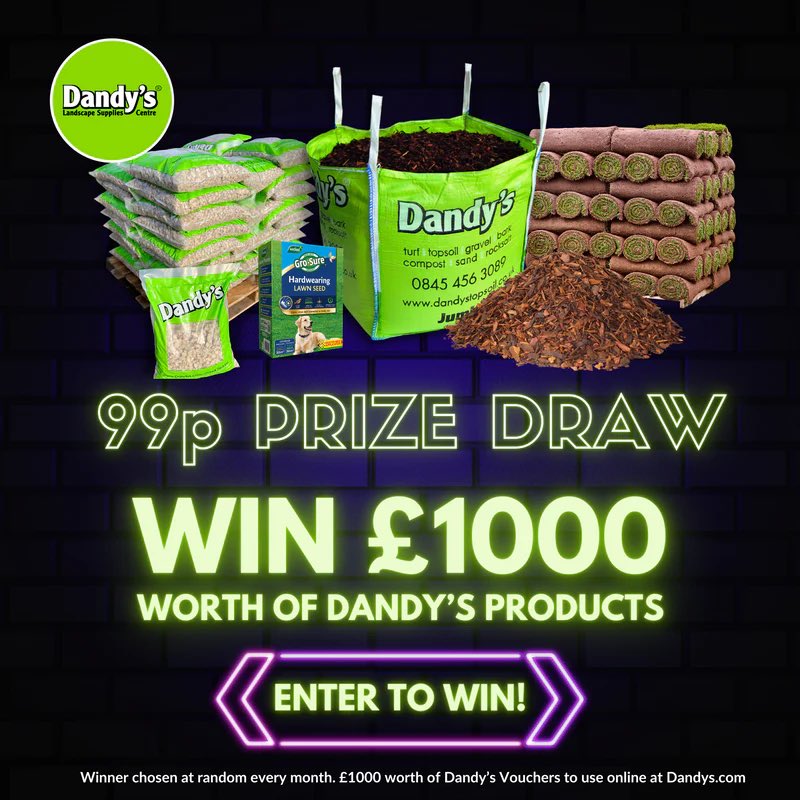 WIN £1,000 worth of Garden products from Dandys 💚 Click 👉🏻 dandys.com/products/prize… #PleaseShare #Competition #competitiontime #competitionuk #competitionalert #competitions #competitioncountdown #gardenlife #gardengoals #GardenMagic #gardeninspiration #gardenmakeover