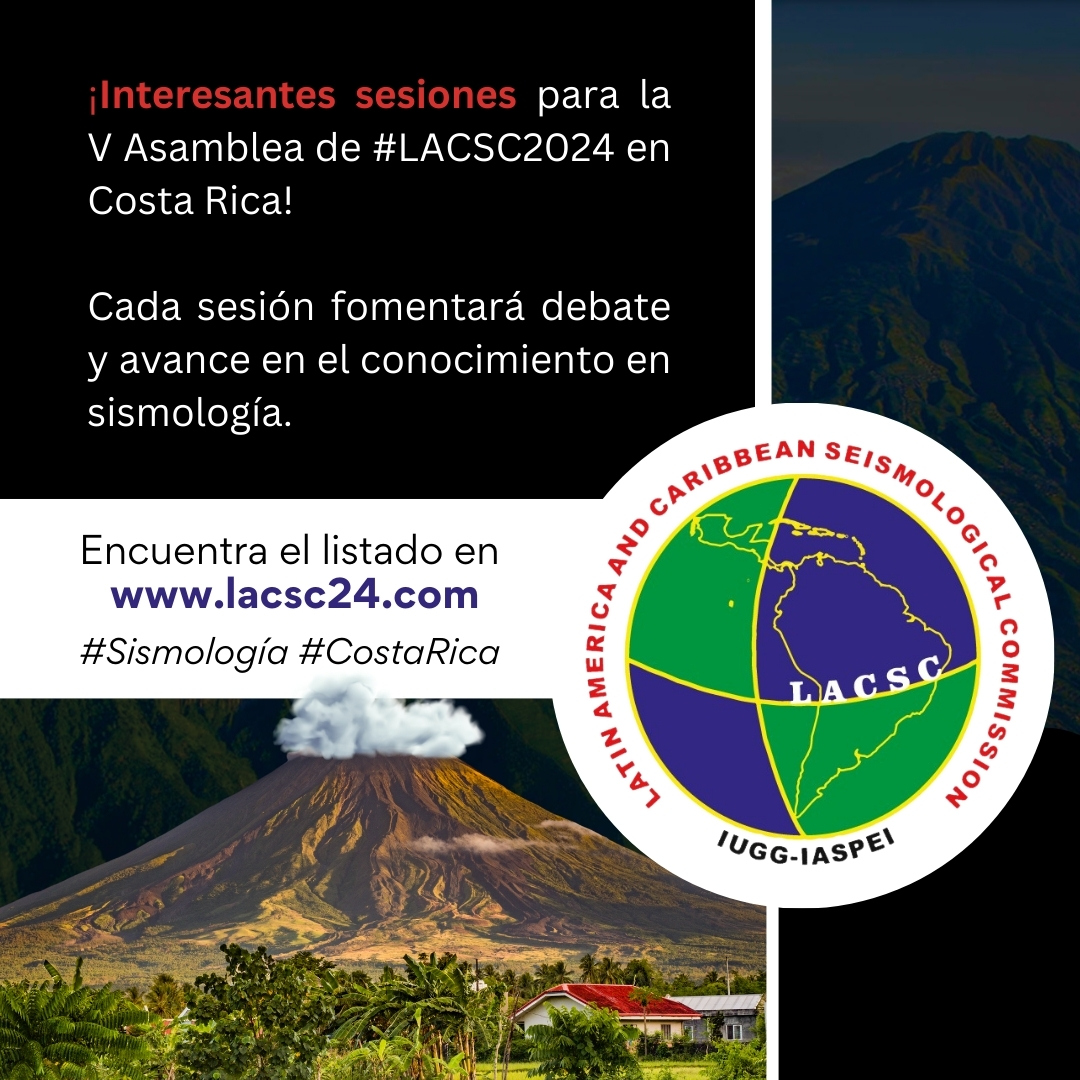 Pronto publicaremos el programa de la V Asamblea de #LACSC2024, mientras puedes revisar la lista de sesiones en lacsc24.com. #Sismología #Latinoamérica #Caribe