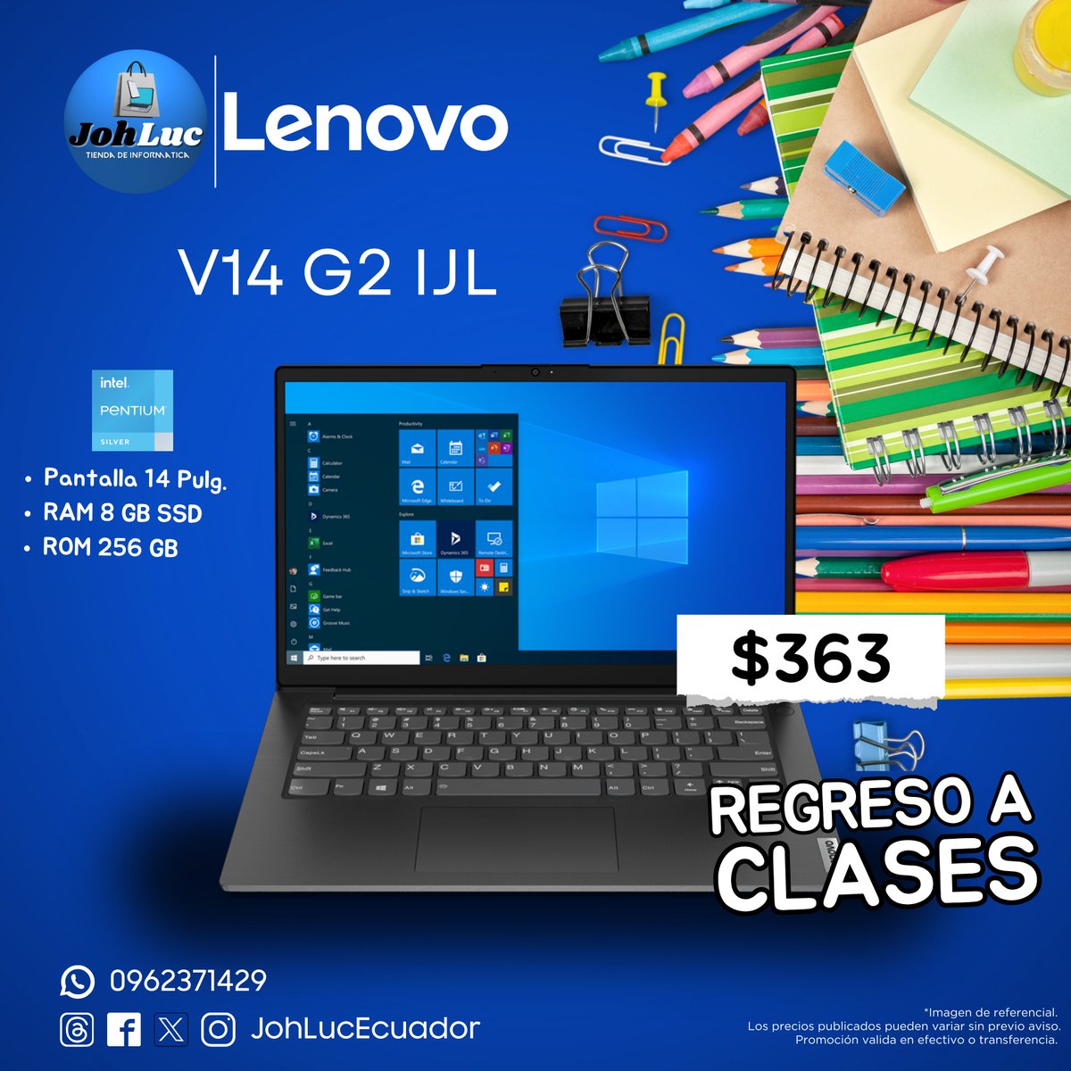 ¡El regreso a clases se siente mejor con Lenovo a tu lado! Inicia este nuevo ciclo escolar equipado con la tecnología que necesitas para conquistar cada desafío académico. 💻🧾📚 

⚠ Promoción válida por el mes de Abril.**

#JohLuc #Lenovo #RegresoaClases #Ecuador