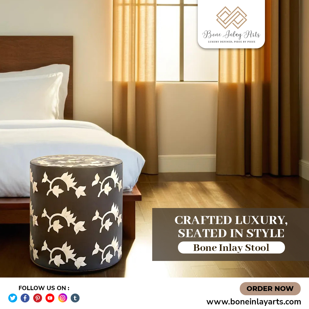 Crafted Luxury, Seated in Style
.
Shop Now - boneinlayarts.com/collections/bo…
.
#boneinlayfurniture #boneinlaystool #stool #motherofpearl
#handmadehandicraft #handmade #furnituremaker #usa #homedecor #saudiarbia #boneinlayart #interiordesigns #australia #interiordecore #italy