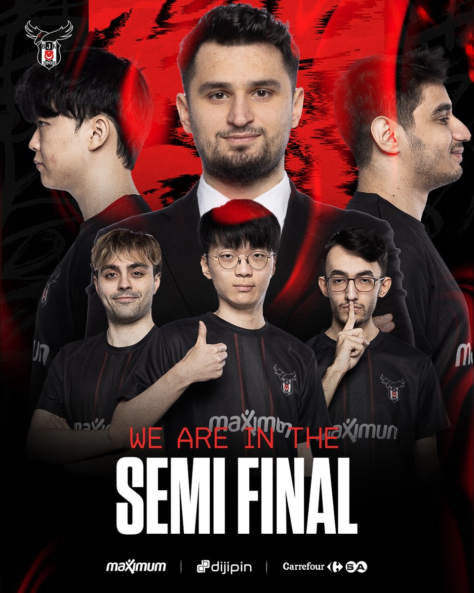 YARI FİNALDEYİZ! 🔥 EMEA Masters çeyrek final mücadelesinde SK Gaming Prime ekibini 3-2 mağlup ederek adımızı yarı finale yazdırıyoruz! 🦅 #BJKWIN🖤🤍