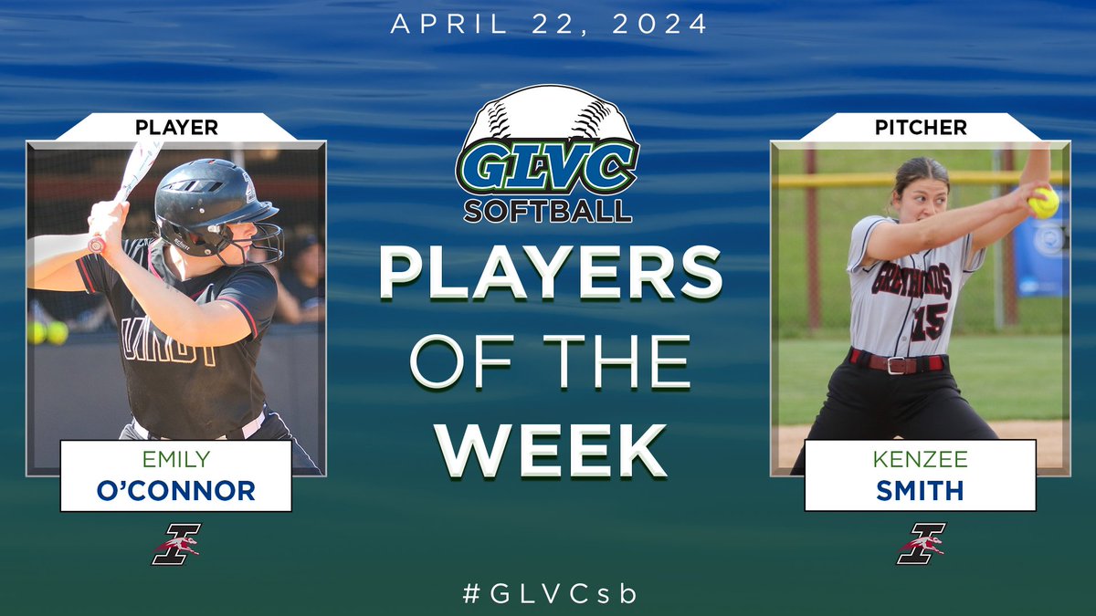 Great Lakes Valley Conference (@glvcsports) on Twitter photo 🥎 #GLVCsb WEEKLY AWARDS
PLAYER: Emily O'Connor | IF | <a href="/UIndyAthletics/">UIndy Athletics</a>
PITCHER: Kenzee Smith | RHP | <a href="/UIndyAthletics/">UIndy Athletics</a>
🔗 GLVCsports.com/POTWsb 🥎 #GLVCsb WEEKLY AWARDS
PLAYER: Emily O'Connor | IF | <a href="/UIndyAthletics/">UIndy Athletics</a>
PITCHER: Kenzee Smith | RHP | <a href="/UIndyAthletics/">UIndy Athletics</a>
🔗 GLVCsports.com/POTWsb