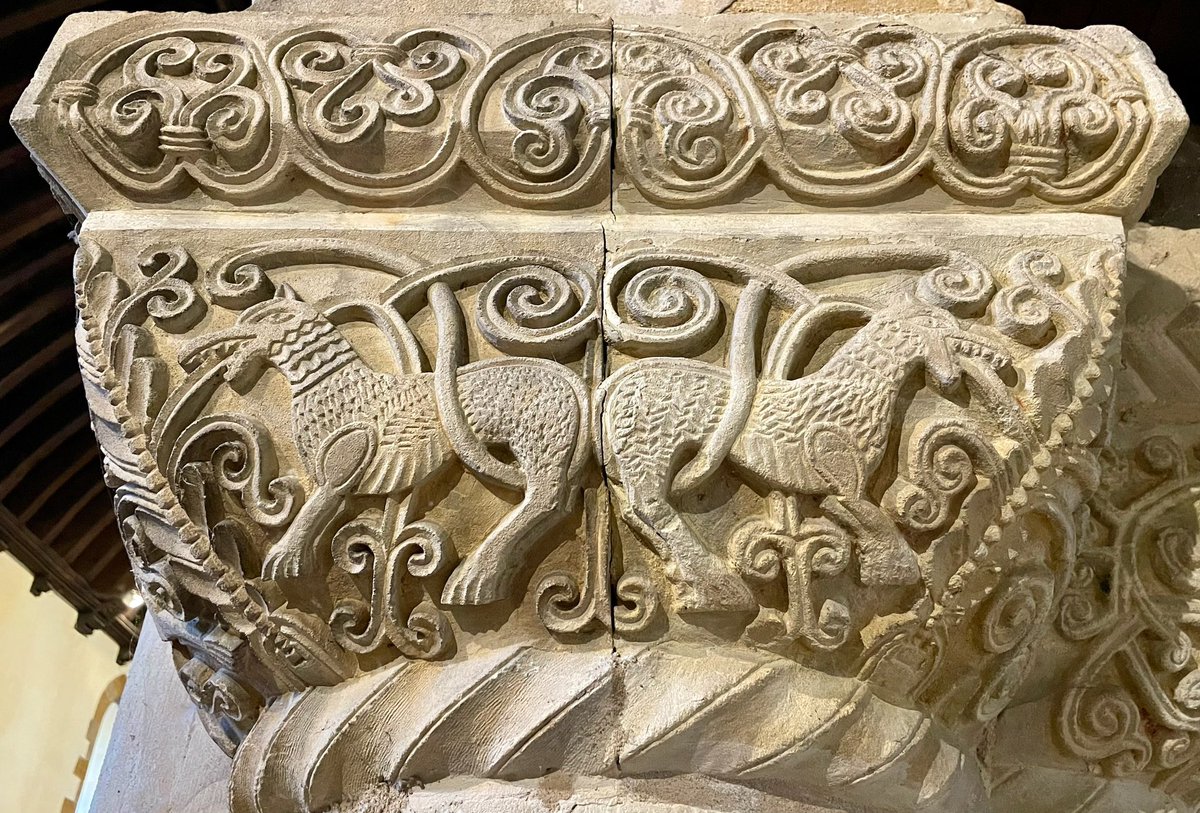 Carved detail from one of the stunning 12th century capitals at St. Peter’s Church in Northampton. #MedievalMonday 📸 My own.