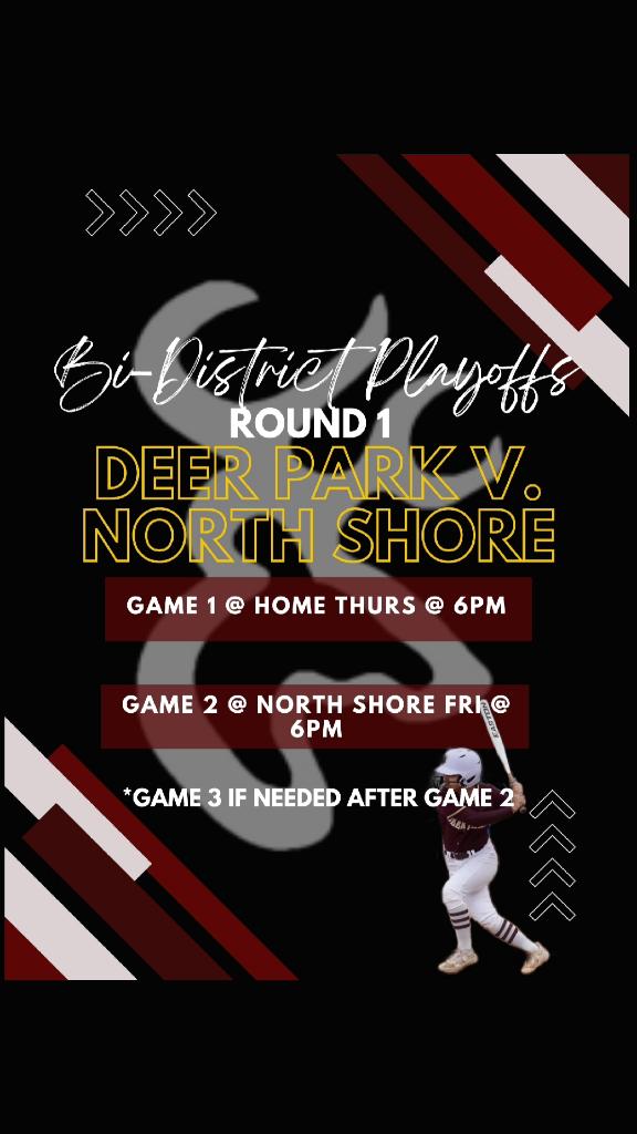 We are headed into the playoffs this week. Come out and support the Lady Deer as we take on North Shore in the first round.
@DeerPark_SB 
@National_16u 
@StrykersNation