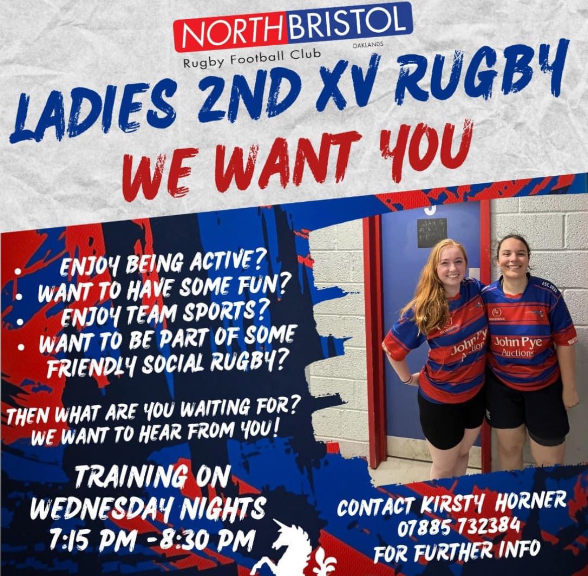 @BSDistrictRugby come and join #championship #winners #northbristolrugby this #wednesday at North Bristol Rugby Club for #womensrugby #training session 7:15pm 24th #April #UTN