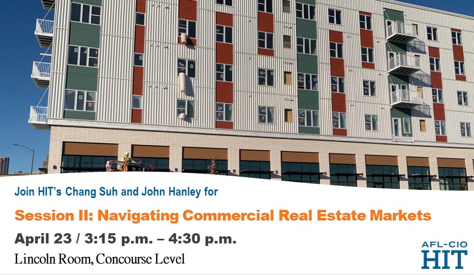 aflciohit's tweet photo. Don’t miss @aflciohit’s Chang Suh and John Hanley’s “Navigating Commercial Real Estate Markets” workshop session at @NABTU’s Annual Conference, Tuesday, April 23 at 3:15 PM.

#Union #aflciohit #WashingtonDC https://t.co/oHwKbOp6Sm