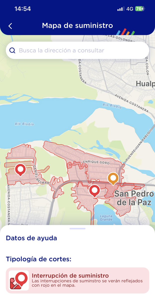 janosegovia's tweet photo. Hola @CGE_Clientes alguna información con respecto a la pérdida de suministro en San Pedro de La Paz??? https://t.co/ki3FjdqL4Q