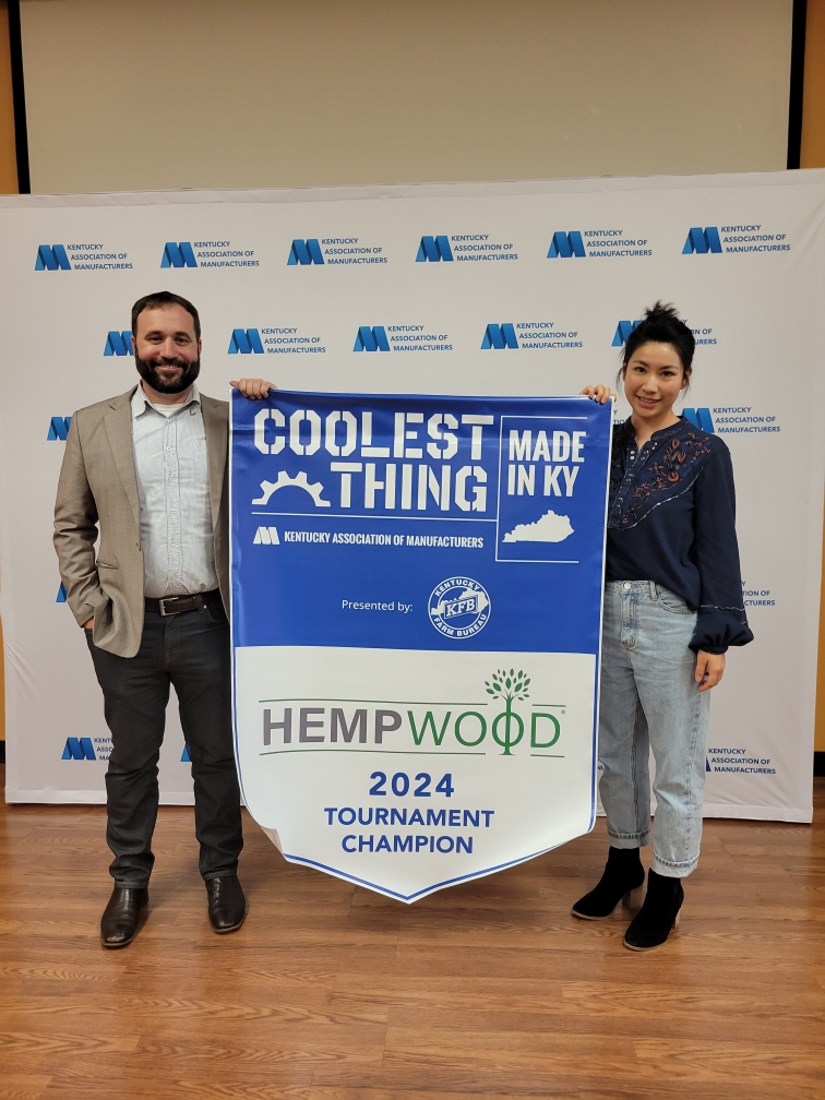 kymanufacturing's tweet photo. The votes are in, the competition was fierce, but at last, we have our champion for this year's tournament!

Congratulations to HempWood®!  This innovative product showcases the incredible talent we have right here in Kentucky.

#coolestthingky #kymfg https://t.co/UdHbTtVqo5