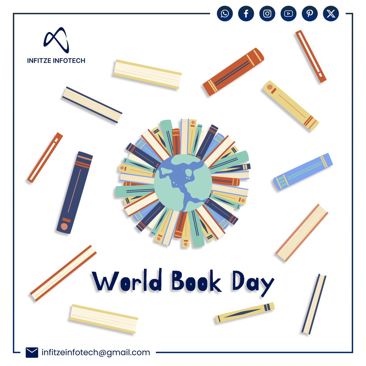 📚 Celebrate World Book Day with Infitze Infotech! 🌟

Just as books open doors to new worlds, our mobile apps and websites open doors to endless possibilities. Let's create something extraordinary together! 🚀

#infitzeinfotech #worldbookday #appdevelopment #websitecreation
