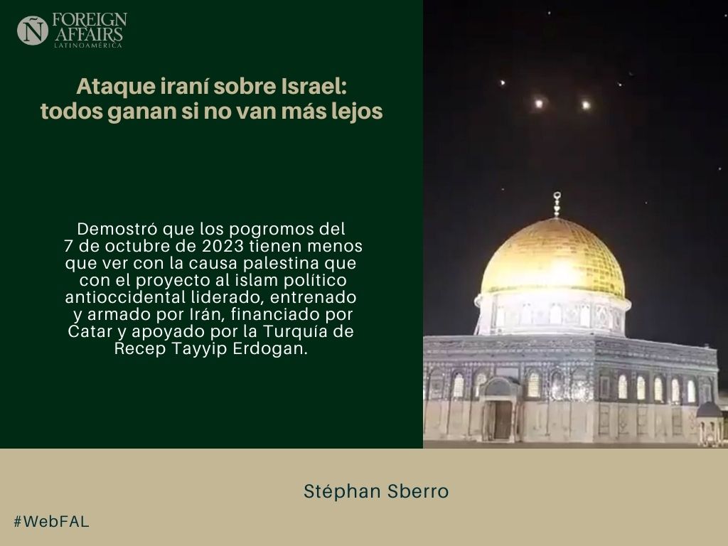 #LEE 'Ataque iraní sobre Israel: todos ganan si no van más lejos' de Stéphan Sberro en #WebFAL bit.ly/442Gl8s