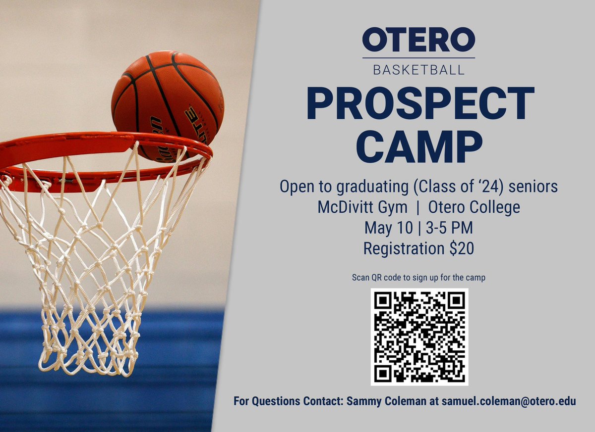 We are inviting all high school seniors to our prospect camp! For 2 hours on May 10th, we will teach skills, do drills, and play 5 on 5. We are looking for future Rattlers! form.jotform.com/OteroCollege/o… #jyd