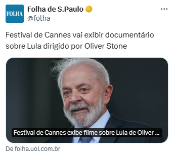 A mídia corporativa brasileira faz o impossível para abafar a projeção de Lula enquanto estadista admirado no exterior. Mas a realidade fura o bloqueio de comunicação e revela o mundo encantado com o petista. Lula virou arte - e vai passar no principal festival de cinema.