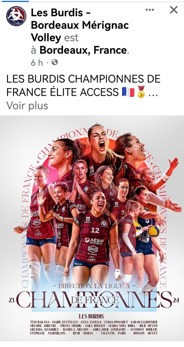 @AesioMutuelle félicite ses partenaires Les Burdis, volley club Bordeaux Mérignac
Photo Les Burdis