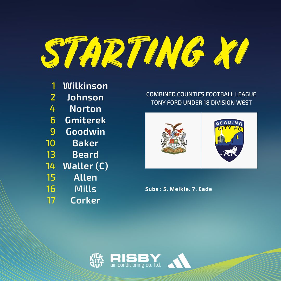 Here's how our #CityU18s line up for this evening's game against @BrookHouseFC in the @comcofl Tony Ford Under 18 Division West. #ThePrideOfReading 🦁