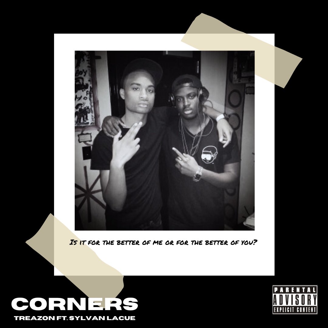 “Corners” featuring @SylvanLacue dropping 5/6 on all streaming services. Our first record together in 5+ years and it’s one of those ones. ⚫️⚪️
