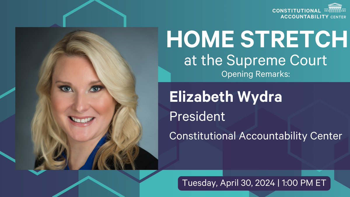 Join us NEXT WEEK for CAC's annual Home Stretch event, featuring remarks from @ElizabethWydra and an all-star panel of experts, moderated by @slate’s @mjs_DC. Join the conversation as we unpack the biggest issues at #SCOTUS this term: #CACHomeStretch2024 theusconstitution.org/events/11th-an…