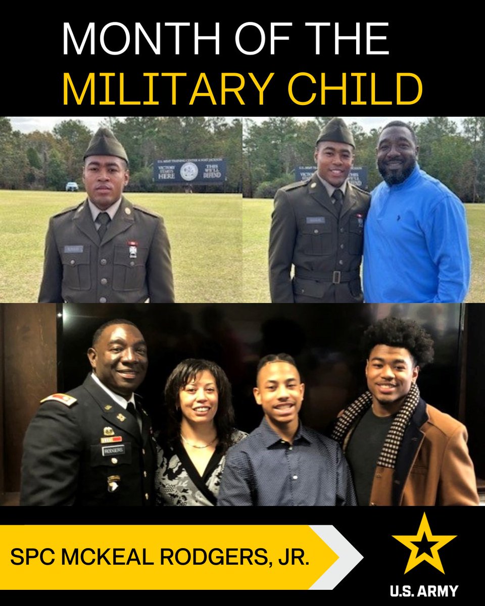 #MonthOfTheMilitaryChild Highlight McKeal Rodgers retired from the @USArmy after serving 27 years. His son, SPC McKeal Rodgers, Jr., now serves w/ @3rdUSCAV. 'As a Soldier I feel like I had a head start...because I knew what to expect and had some idea of the Army experience.'