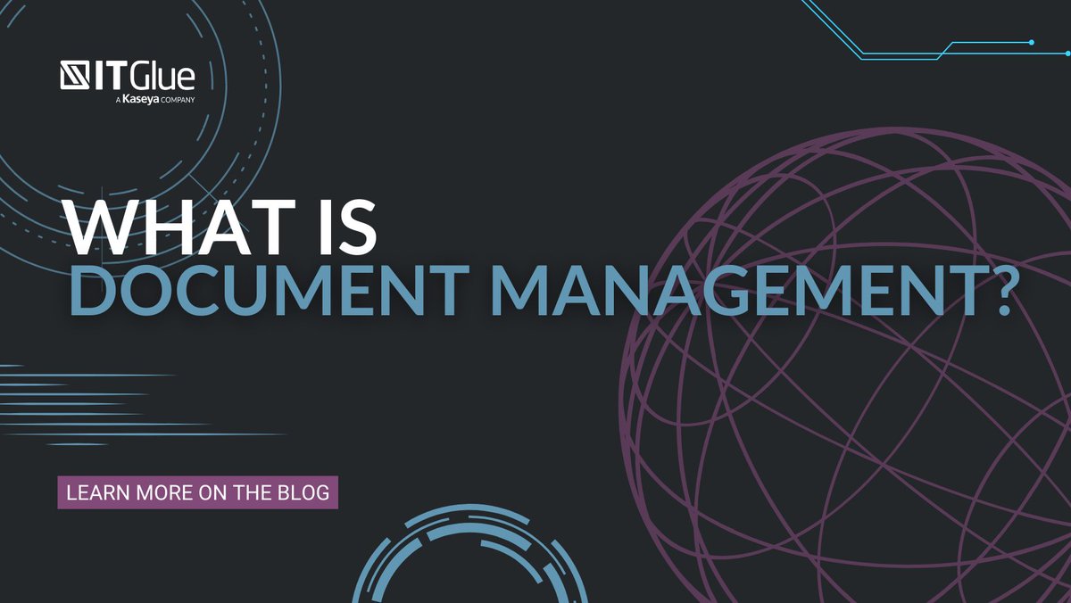 Document management is a critical tool in simplifying complex IT environments and enhancing their efficiency. 🛠️ 💯 Check out this blog to discover in detail what #documentmanagement is and how IT Glue can benefit your organization. bit.ly/3IuY5PP