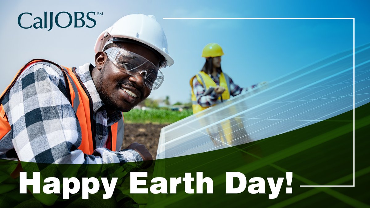 CA_EDD's tweet photo. 🌎 Happy #EarthDay! Are you interested in green jobs? Green jobs protect and promote the environment and impact the overall health of the planet.
👉 Find green jobs at https://t.co/WM5lT0apii.
🍃Look for the green leaf!
#WorkingInCa #CalJOBS #GreenJobs https://t.co/wCwEzrezNb