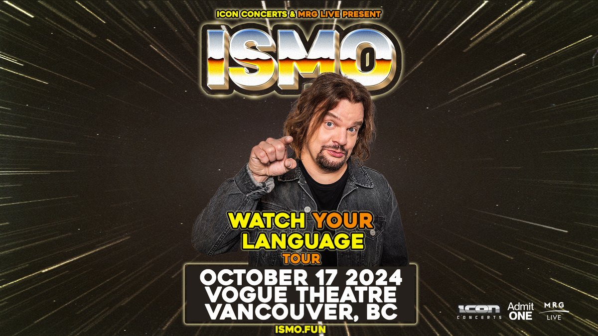 Known as a master of word-play, Finnish comedian @ISMOcomedy is bringing his Watch Your Language Tour to the Vogue this fall! Get tickets early during our presale with the code COMEDY 🎙️ Presale | 4/24 at 12PM PST On Sale | 4/25 at 12PM PST 🎟️: bit.ly/447T1e5