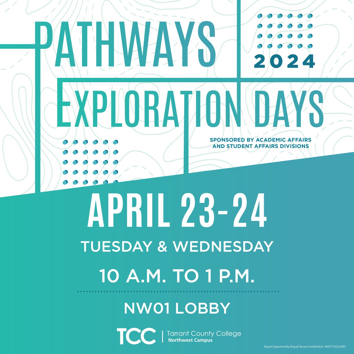 Remember to join us for our annual Spring Pathways Exploration Days event at #TCCNorthwest. Learn more at bit.ly/3IOw4Tg