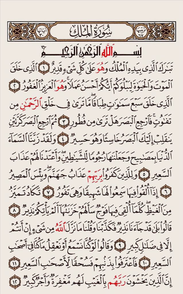 Reminder: Recite Suratul Mulk.