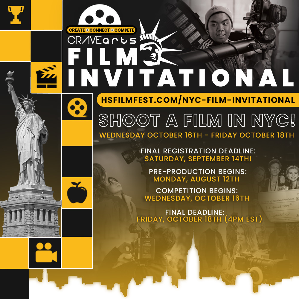 Registration is now open for the 2024 NYC Film Invitational this October 16th - 18th! Choose between the 3-Day Complete Experience or the 2-Day Claustrophobic Creativity. Ready to showcase your skills on the ultimate film set? Register NOW: hsfilmfest.com/nyc-film-invit…