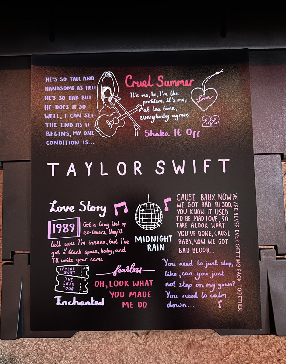 kindnessprintco's tweet photo. This one’s for all you Swifties out there! ✨

Taylor Swift Print 🪩❤️‍🔥

@taylorswift13 💥

Available in our usual black and white print as well as a coloured print! 🎀 

Now live on my Etsy, click the link in my bio to shop! 🛍️ https://t.co/nxT7zWhk65