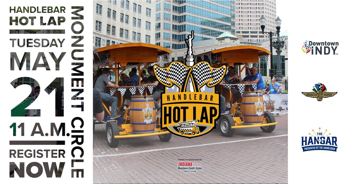 Redefine the “office zoom” on May 21! 🏁 @IMS @Handlebarindy HandleBar Hot Lap features a lineup of Indy 500 themed races to crown the city's top office team. Carb Day tickets, a team HandleBar tour, and more prizes are at stake! @IndMembersCU Register: bit.ly/4aRiRFd