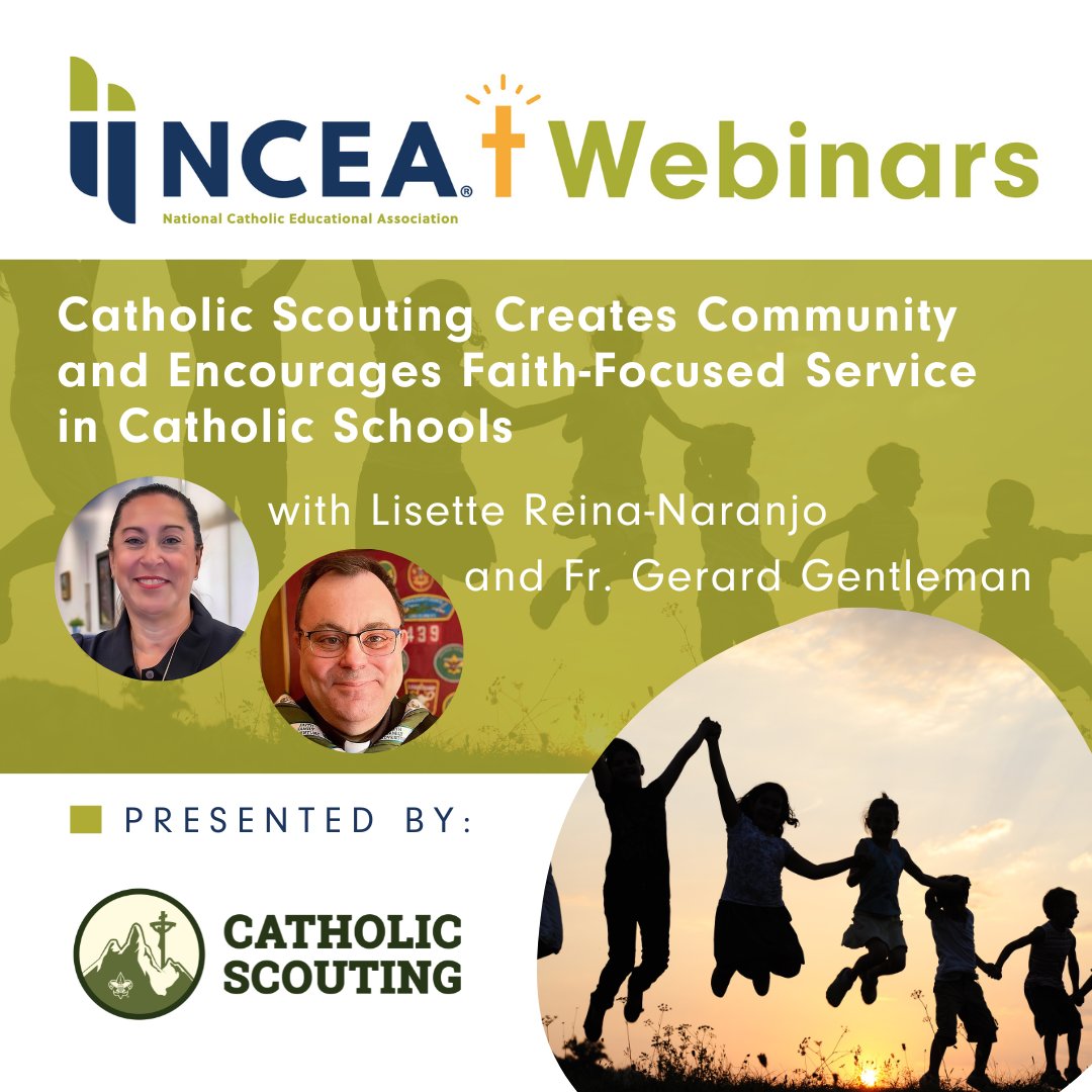 Catholic scouting is faith, family and adventure for boys and girls. On April 23, join @CathScoutBSA for a webinar exploring two key topics in Catholic education: fostering student affiliation and promoting Catholic social teaching. Register now: ncea.zoom.us/webinar/regist…