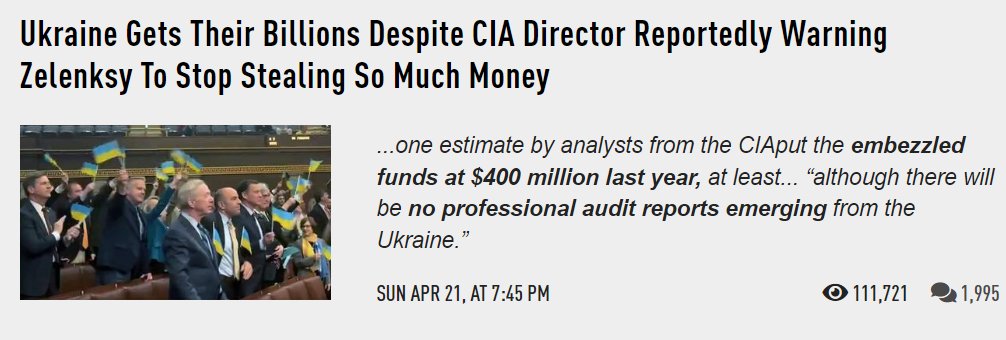 Zelensky personally pocketed $400 million of the $$ we sent to Ukraine...in the LAST YEAR alone. And he's far from the only one. In case you were left wondering if there will be a formal audit, there won't be. That's not how money laundering schemes work.