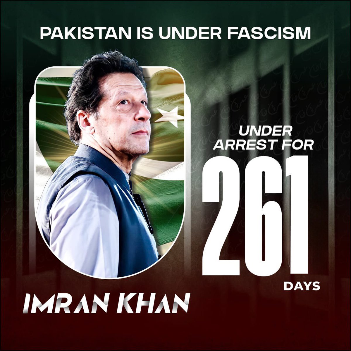 Today marks 261 days of Imran Khan's illegal imprisonment. It's disheartening to witness the silence from the international community on this grave injustice. We must raise our voices to uphold human rights and demand accountability. #ReleaseImranKhan #ووٹ_عمران_خان_کا