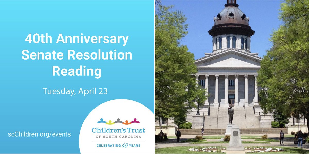 As we celebrate our 40th anniversary this year, we invite partners to join us tomorrow at the State House for a Senate Resolution Reading to commemorate April 23, 1984, when Former Gov. Riley signed the Trust into action. 🎉

Register now at bit.ly/3Ulv4Nh!