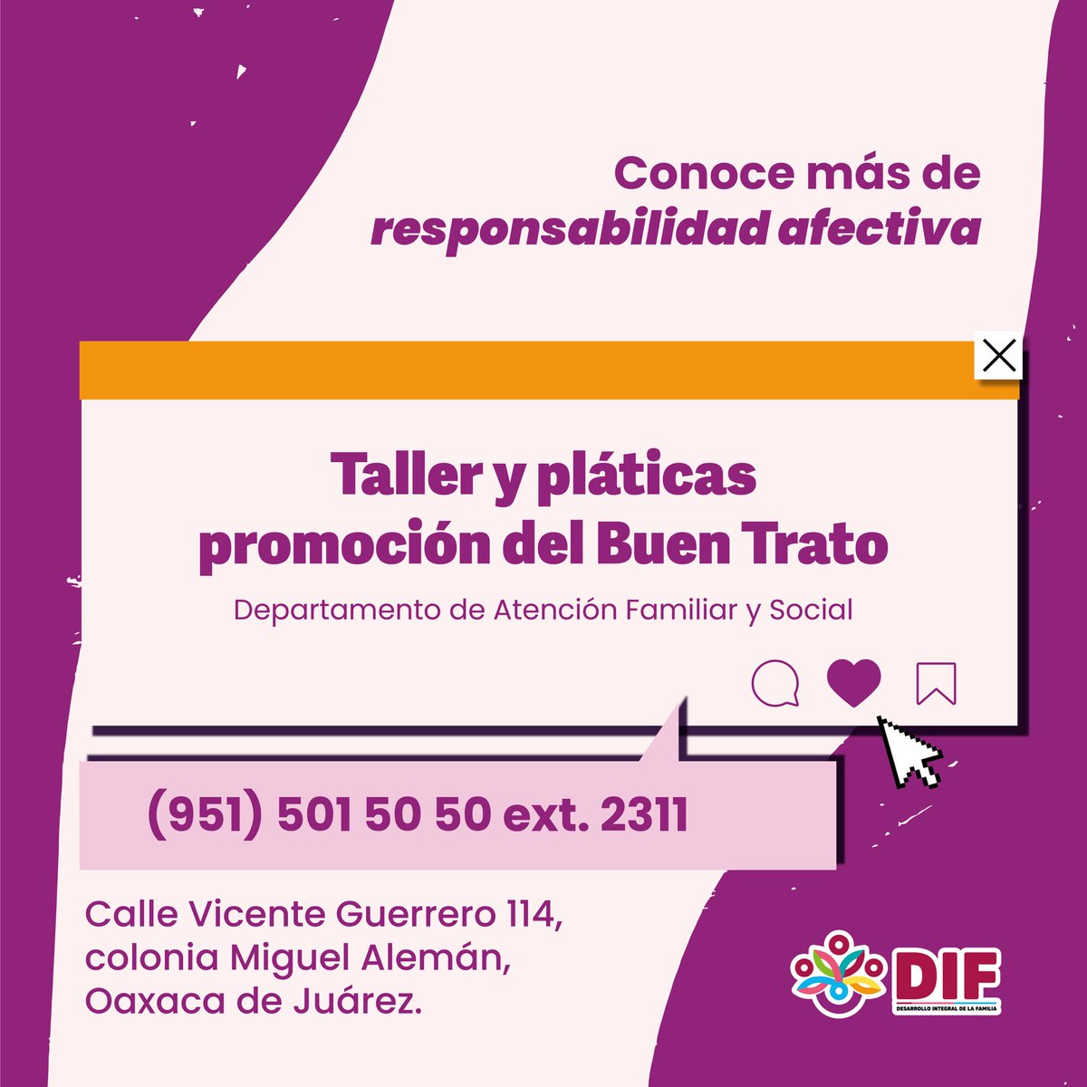 DIF_Oaxaca's tweet photo. La adolescencia, es una de las etapas en las que se experimentan relaciones amorosas, las cuales deben ser con responsabilidad afectiva.

En el Sistema DIF Oaxaca, se brindan talleres y pláticas de promoción del Buen Trato.

Más información 👇🏽 https://t.co/HsKtTljidA