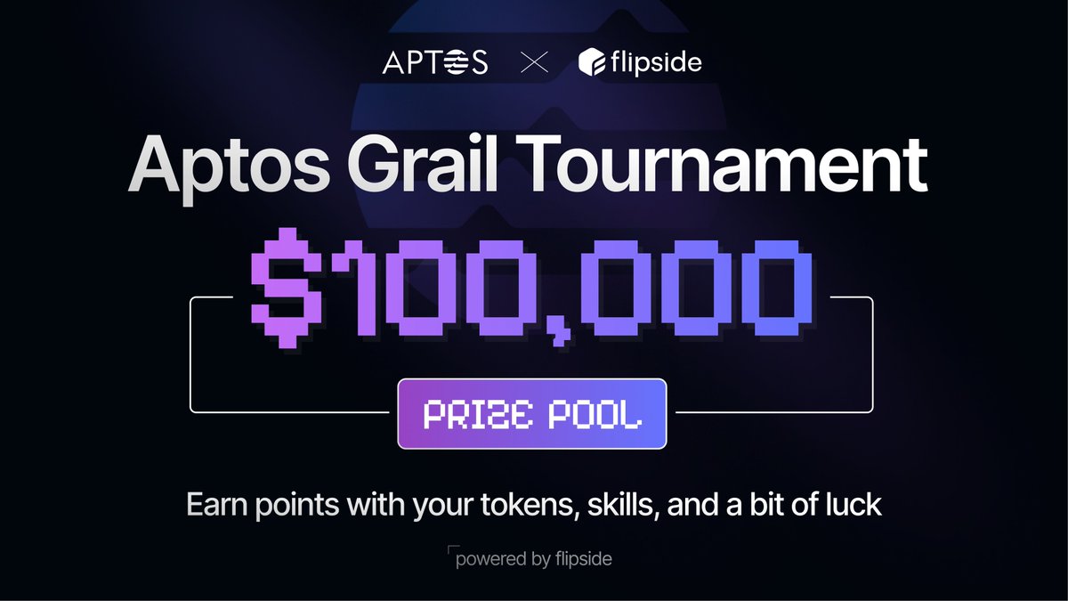 flipsidecrypto's tweet photo. Let's play a game called Grail — You, us, @Aptos, and a $100,000 USDC prize pool.

Collect points as you earn yield.

More points = more money.

Spots are limited, so grab one quick 👇🧵 https://t.co/65G2XfTJGF